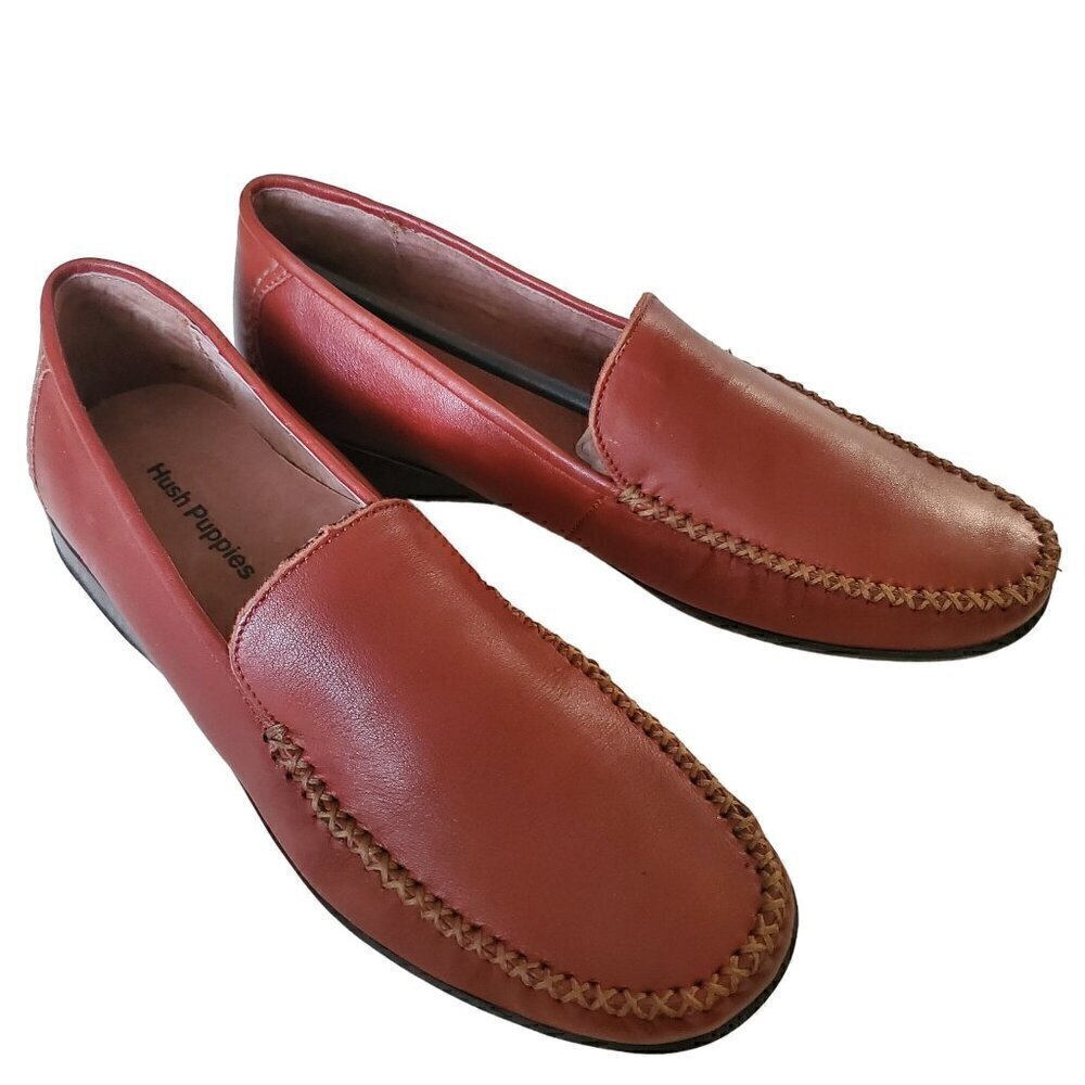Hush Puppies Boston Saddle Leather Loafers, Woman's Brown Loafers